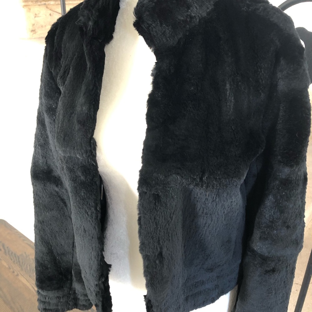 BCBG Rabbit Fur Cropped coat